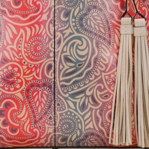 Patricia Nash Leather Poppy Tote Satchel Shoulder Bag "Greek Ombre" - New - Picture 5 of 6